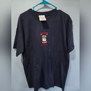 Vintage 90s New With Tags Embroidered Dog Tee Large